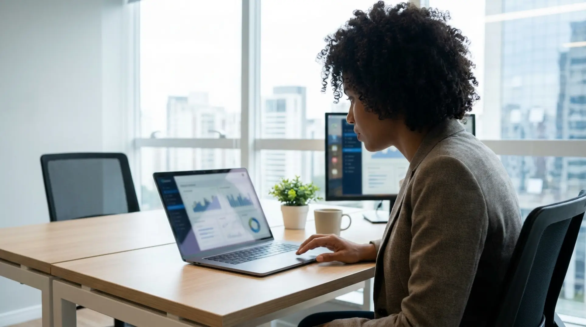 Vendedor de e-commerce focado gerenciando o status do anúncio no Mercado Livre em seu laptop.